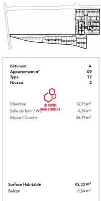 Appartement - 45 m² - 2 pièces