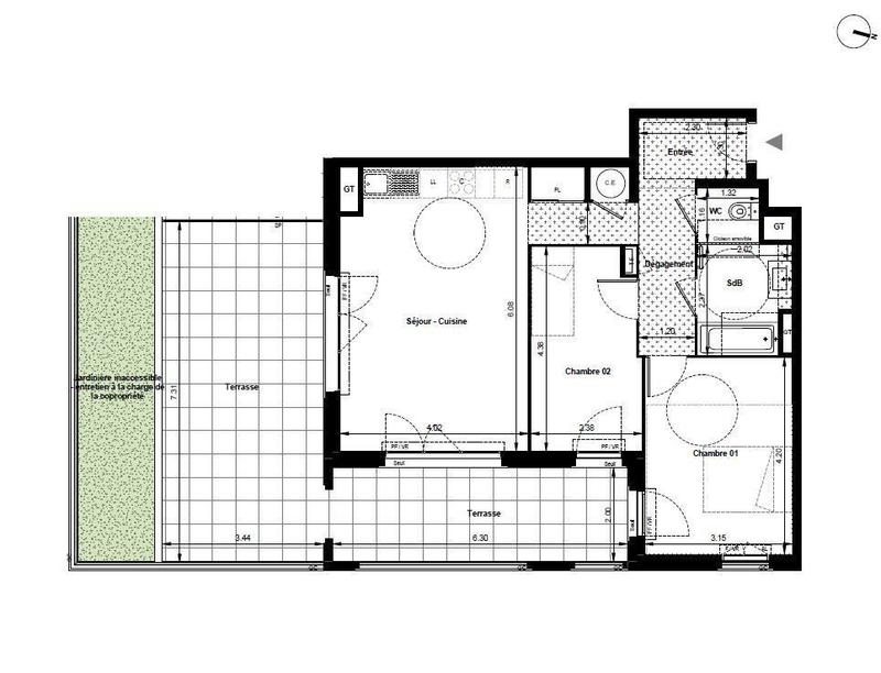 Appartement - 64 m² - 3 pièces