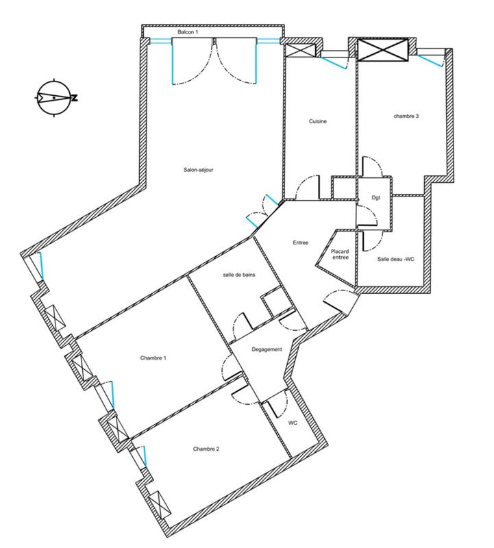 Appartement - 100 m² - 5 pièces