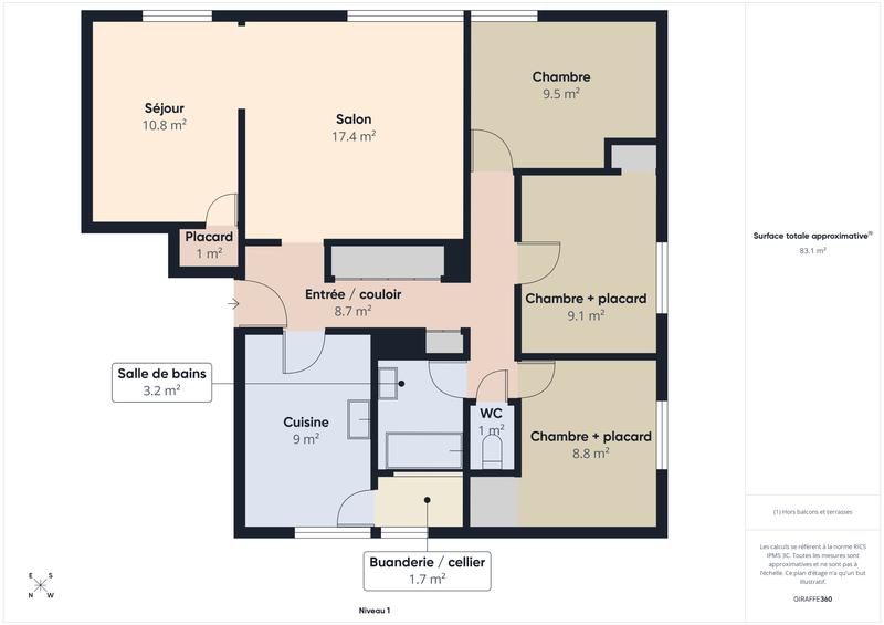 Appartement - 81 m² - 5 pièces