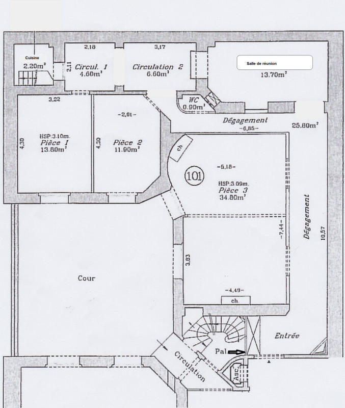 Bureau - 118 m² - 5 pièces