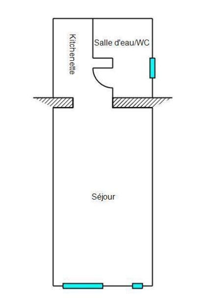 Studio - 16 m² - 1 pièce