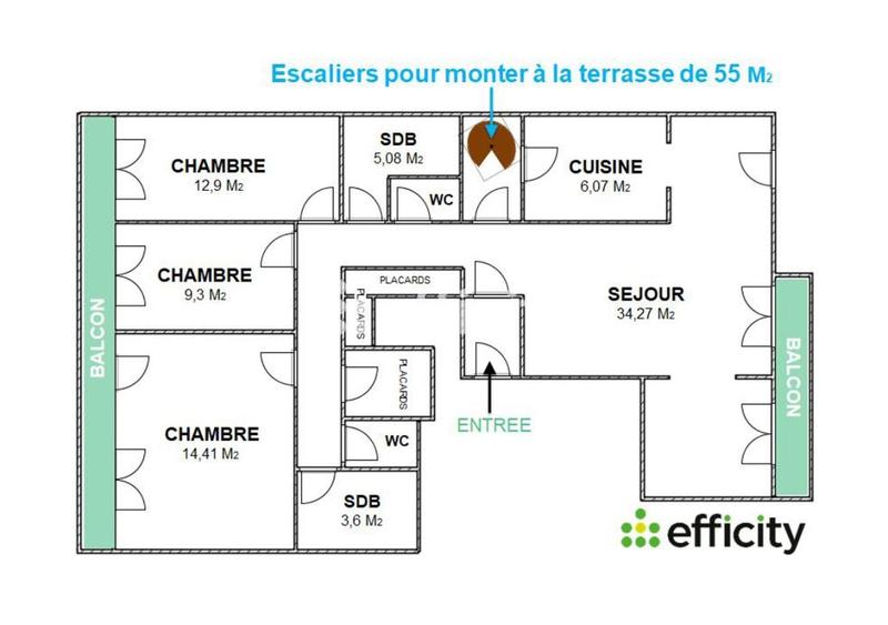 Appartement - 110 m² - 4 pièces