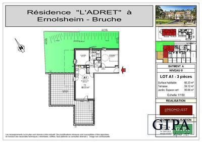 Appartement - 66 m² - 3 pièces