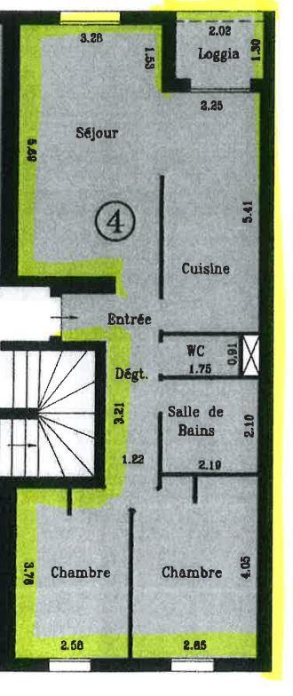 Appartement - 65 m² - 3 pièces