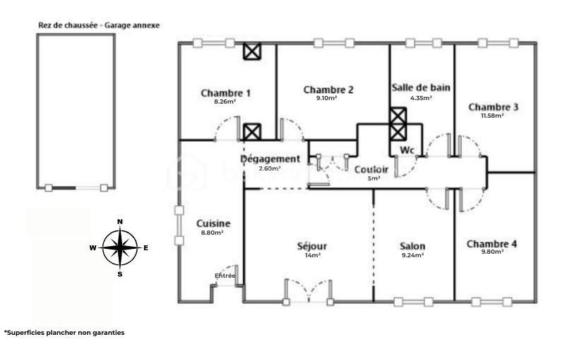 Maison traditionnelle - 85 m² - 5 pièces
