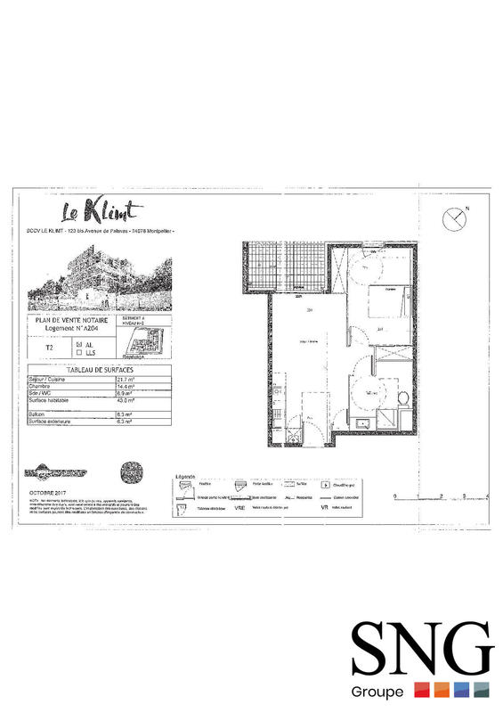 Appartement - 43 m² - 2 pièces