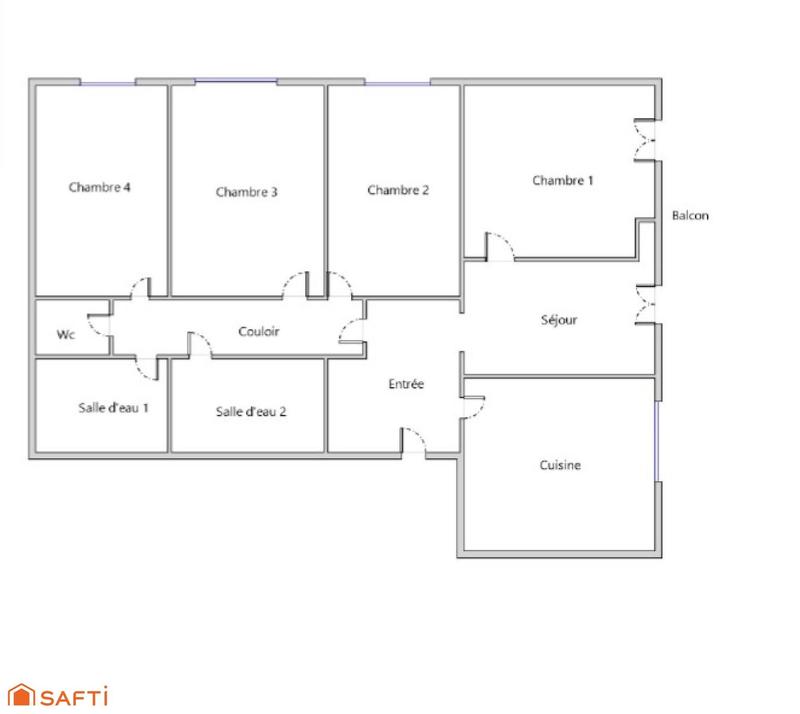 Appartement - 77 m² - 5 pièces