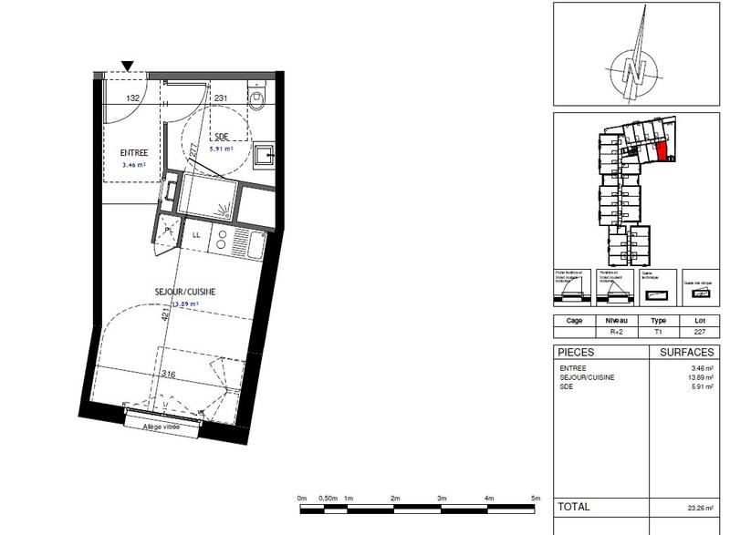 Appartement - 23 m² - 1 pièce