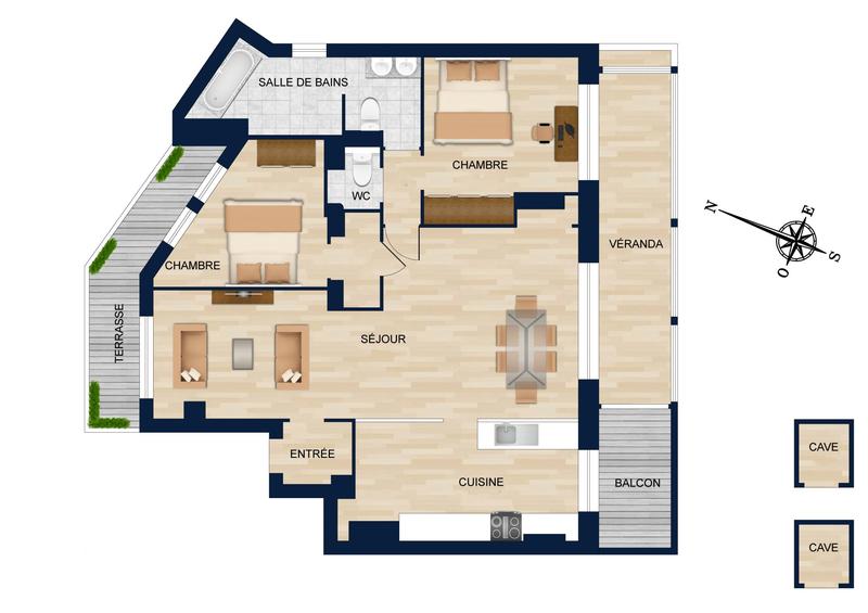 Appartement - 89 m² - 4 pièces