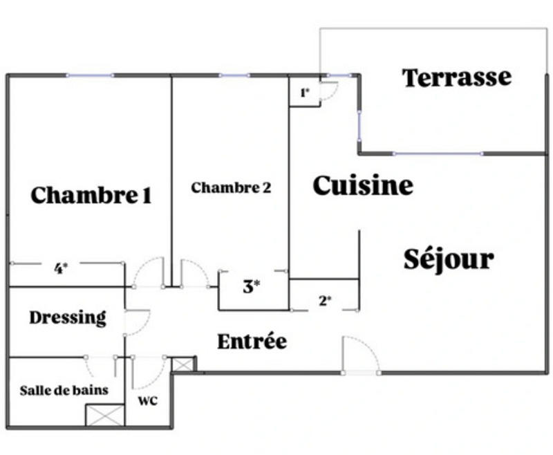 Appartement - 70 m² - 3 pièces