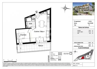 Appartement - 42 m² - 2 pièces