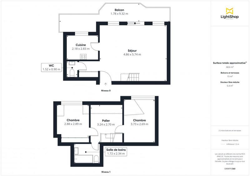 Appartement - 63 m² - 3 pièces