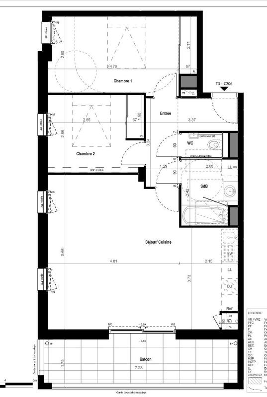 Appartement - 72 m² - 3 pièces