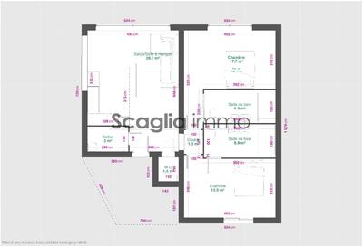 Appartement - 82 m² - 3 pièces