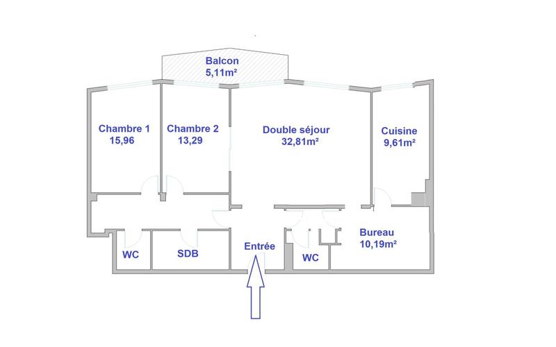 Appartement - 110 m² - 5 pièces