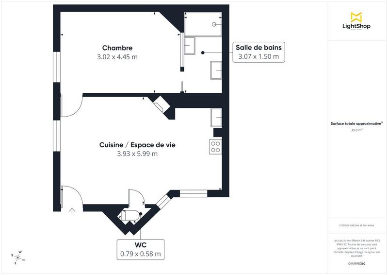 Appartement - 42 m² - 2 pièces