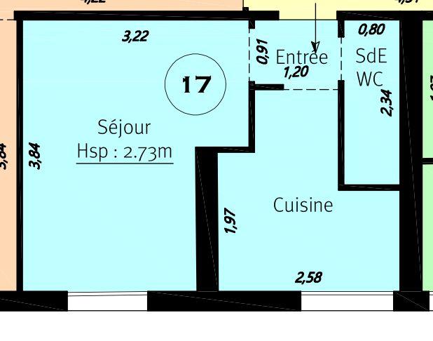 Appartement - 20 m² - 1 pièce