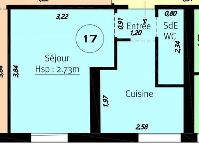 Appartement - 20 m² - 1 pièce