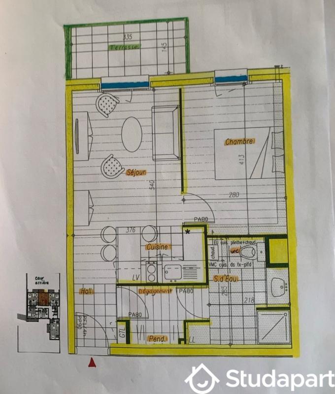 Appartement - 40 m² - 2 pièces