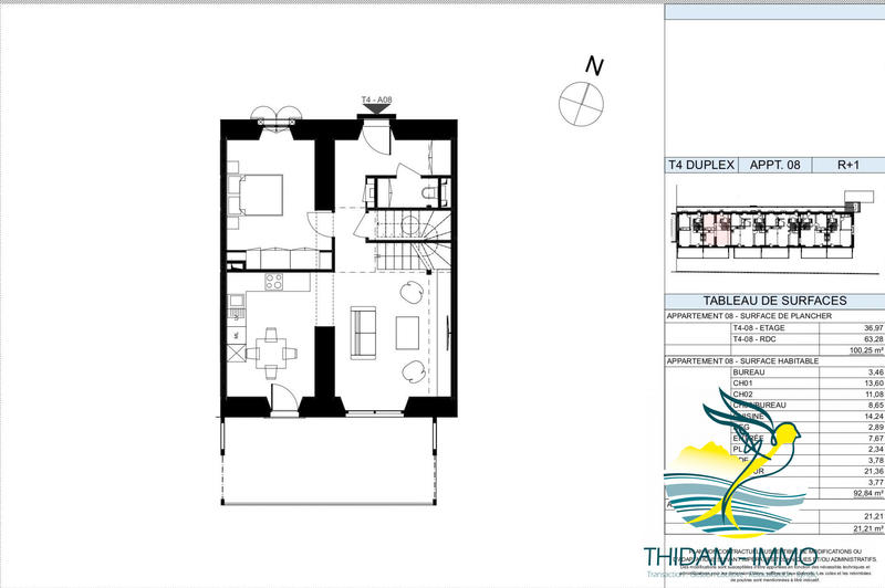 Duplex - 93 m² - 4 pièces