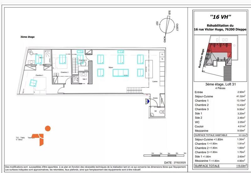 Appartement - 101 m² - 4 pièces
