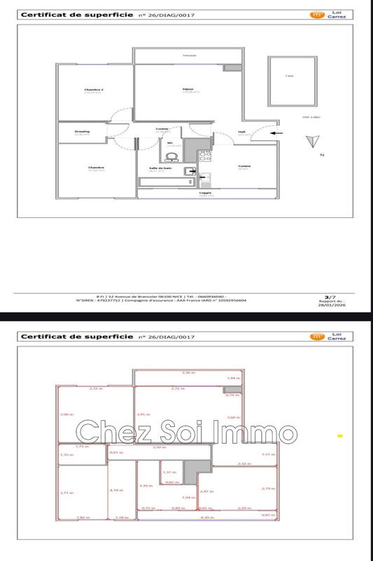Appartement - 58 m² - 3 pièces