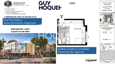 Appartement - 17 m² - 1 pièce