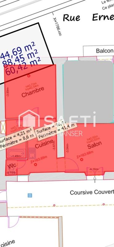 Appartement - 44 m² - 2 pièces