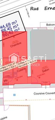 Appartement - 44 m² - 2 pièces