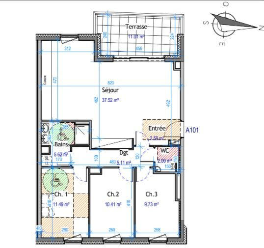 Appartement - 85 m² - 4 pièces