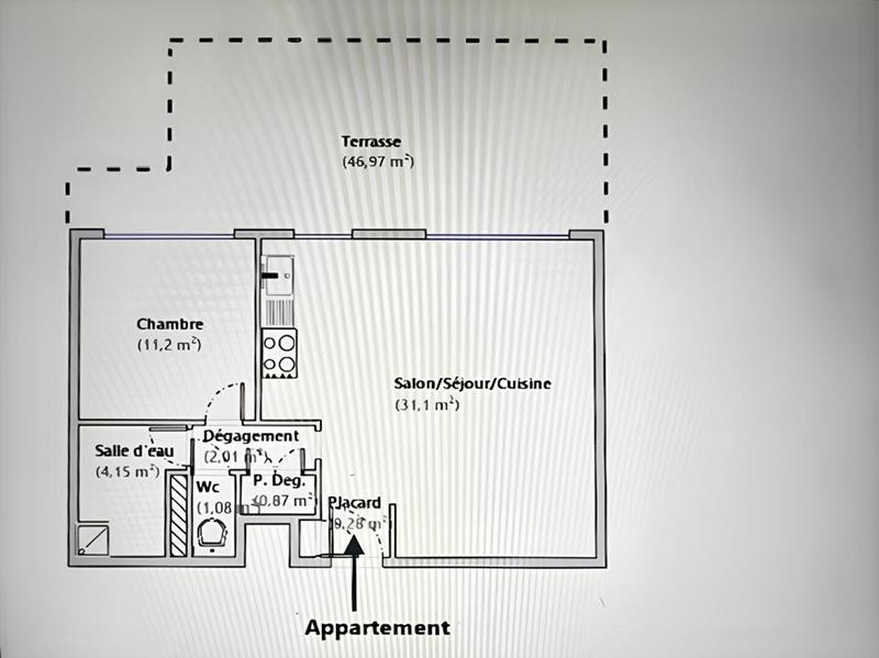 Appartement - 50 m² - 2 pièces