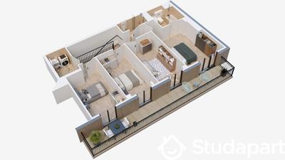 Chambre - 11 m² - 1 pièce