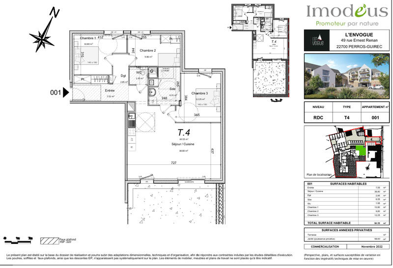 Appartement - 66 m² - 3 pièces