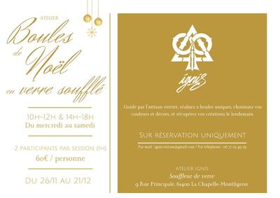 Ateliers - Boules de Noël en verre soufflé