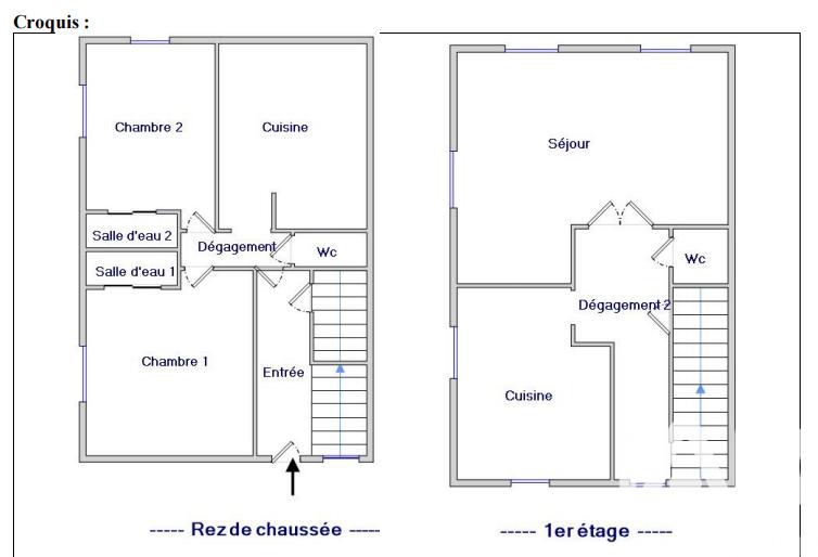 Maison de ville - 128 m² - 8 pièces