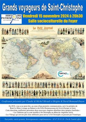 Conférence : les grands voyageurs de Saint Christophe