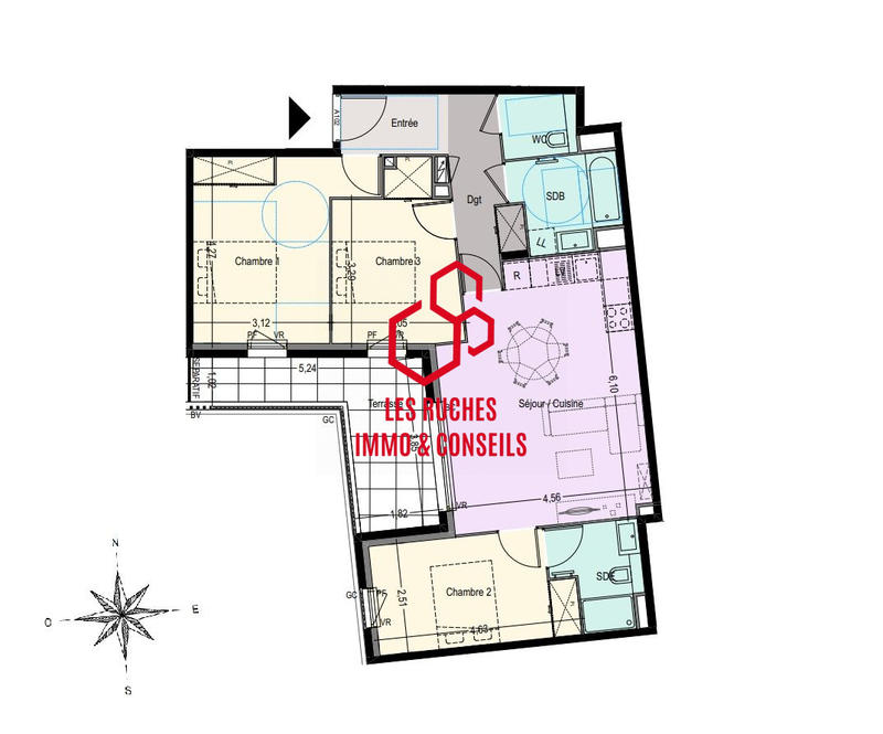 Appartement - 82 m² - 4 pièces