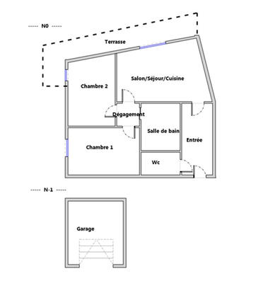 Appartement - 56 m² - 3 pièces