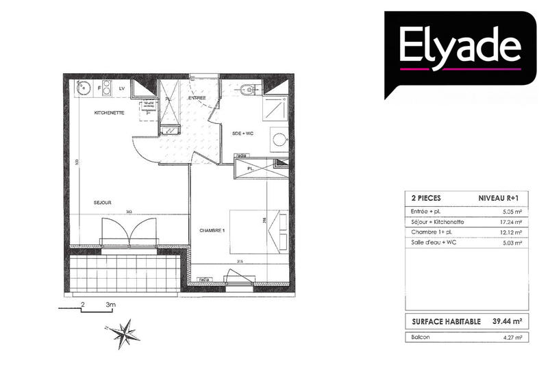 Appartement - 39 m² - 2 pièces