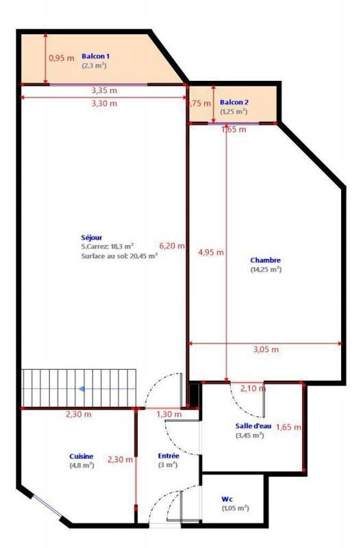 Duplex - 67 m² - 2 pièces