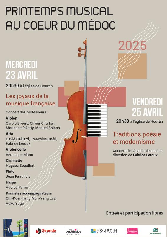 Concert du printemps musical au coeur du médoc : Traditions poésie et modernisme