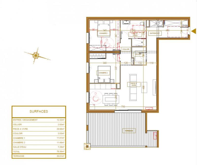 Appartement - 79 m² - 3 pièces