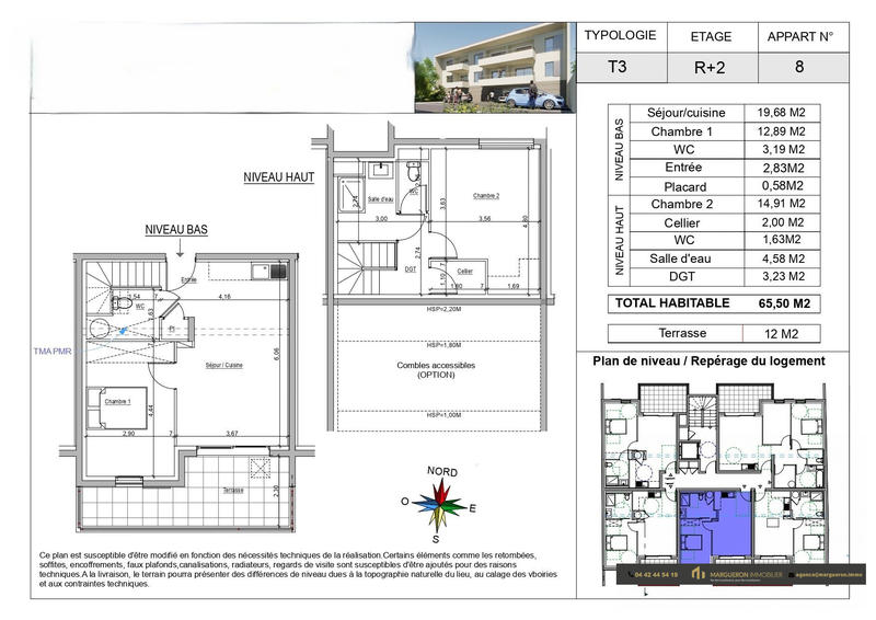 Appartement - 66 m² - 3 pièces