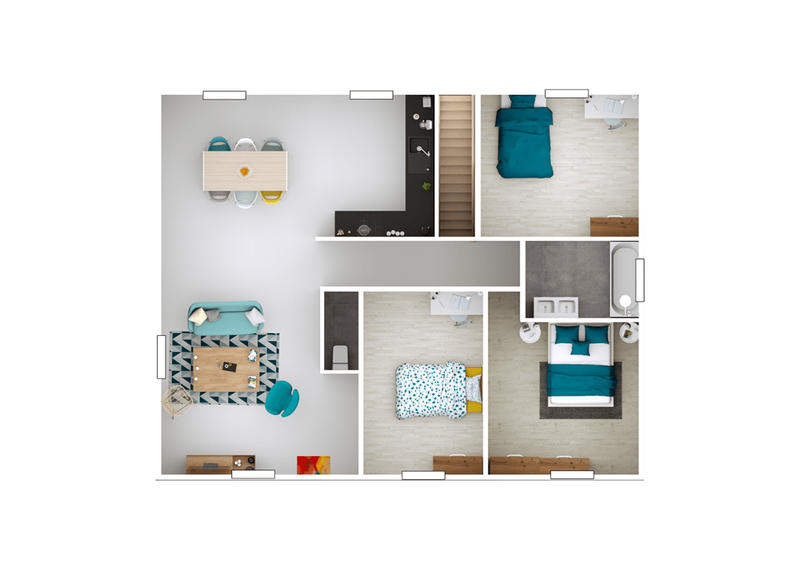 Maison - 90 m² - 4 pièces