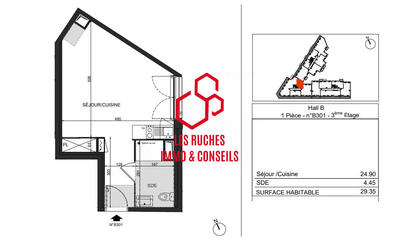 Appartement - 25 m² - 1 pièce