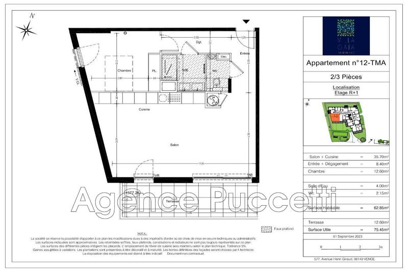 Appartement - 63 m² - 2 pièces