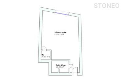 Appartement ancien - 13 m² - 1 pièce