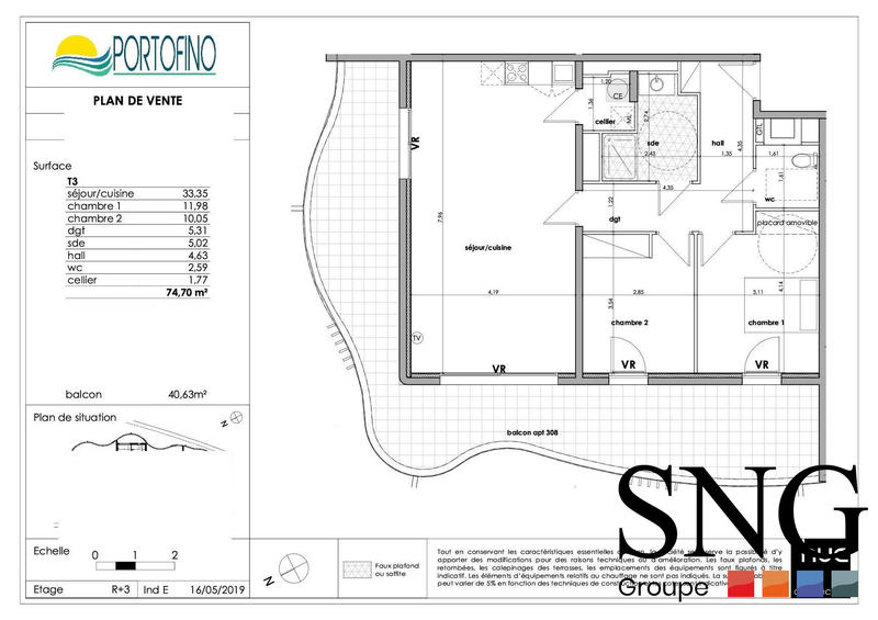 Appartement - 75 m² - 3 pièces