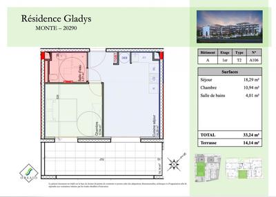 Appartement - 33 m² - 2 pièces